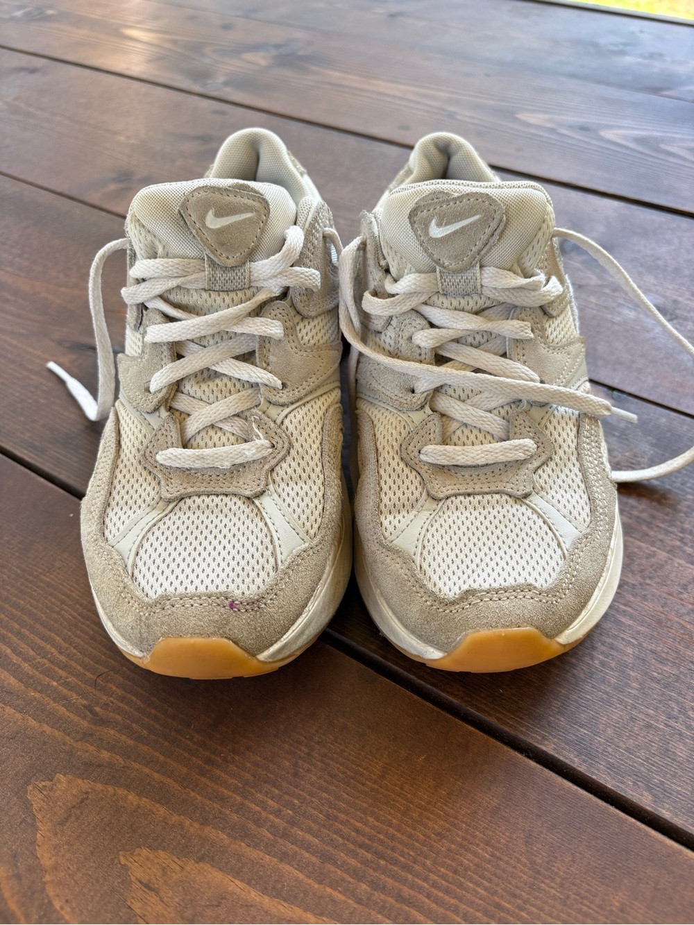 Nike Beige Mesh & Suede Sneakers